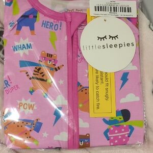 Little Sleepies Pink Sleepy Heroes Pajamas Zippy 18-24 No New In Bag